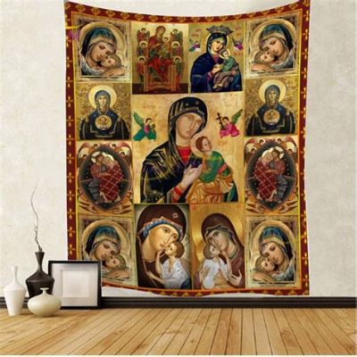  The Virgin and Child with Saints -  A Byzantine Tapestry Woven with Faith and Gold!